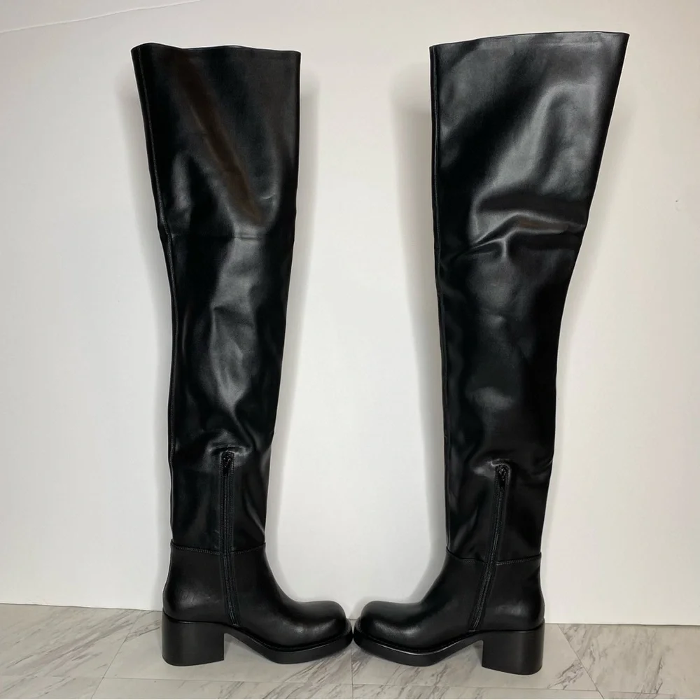 Jeffrey Campbell Reflect Ok Black Thigh High Boot 6 1/2